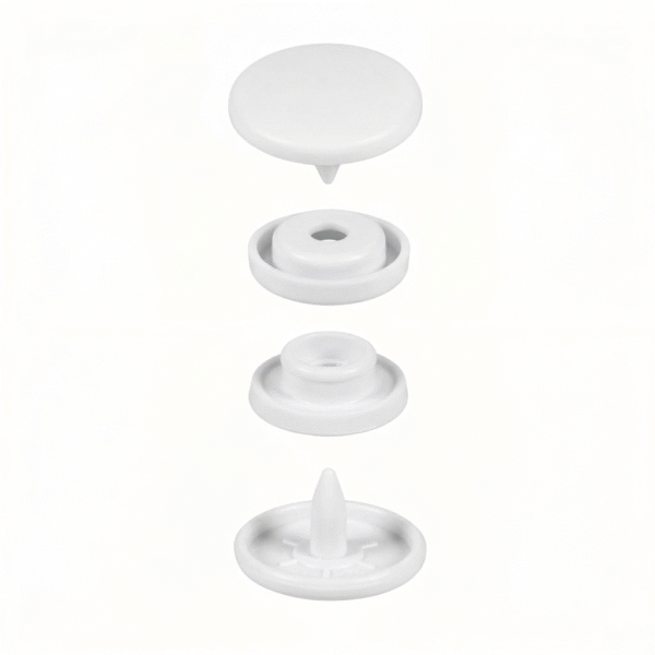 12 mm White Plastic Snap Buttons- 1000 pieces