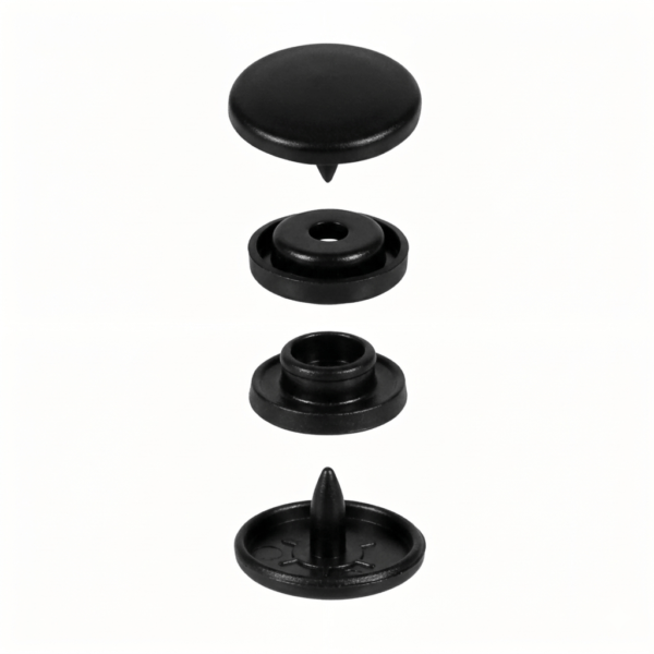 15 mm Black Plastic Snap Buttons- 1000 pieces