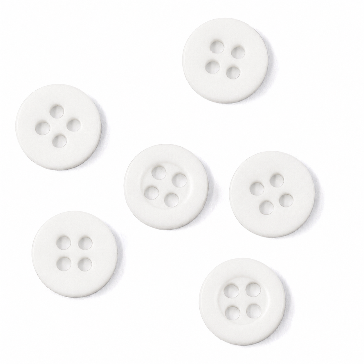 18L - 4 Holes Clear Resin Shirt Button - White - 1000 pieces