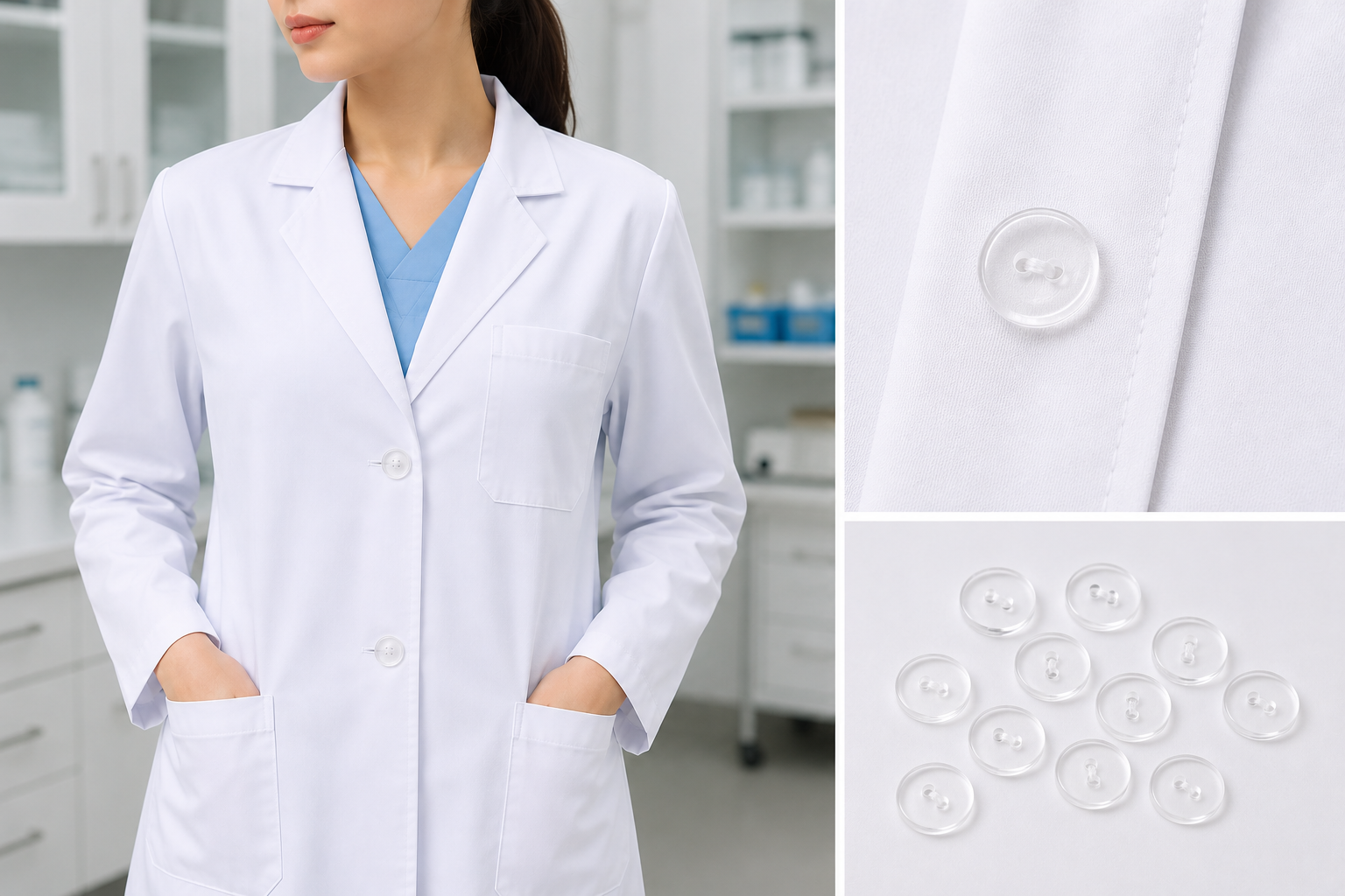 28L - 2 Holes Clear Resin Shirt Button - Transparent - 1000 pieces - Image 2