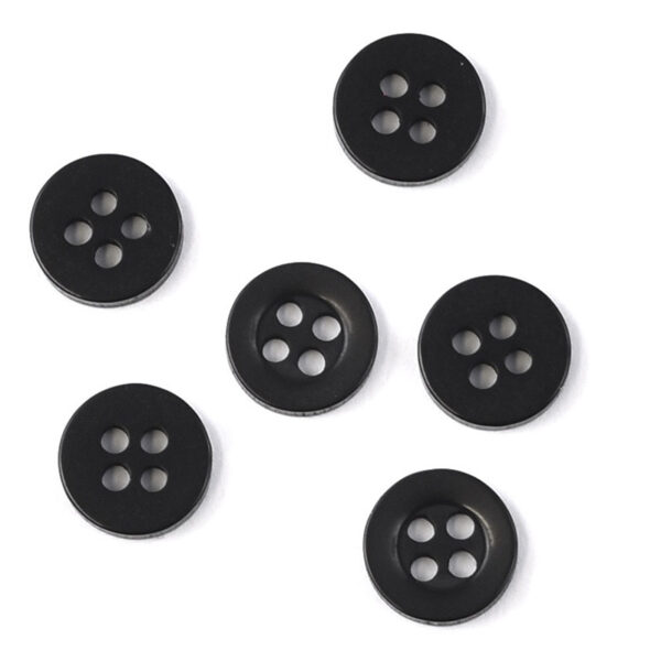 18L 4 Holes Clear Resin Shirt Button - Black - 1000 pieces