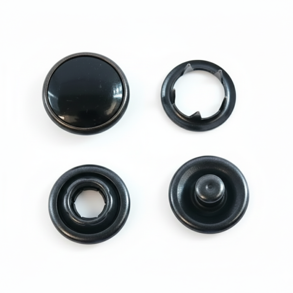 11.5mm Pearl Face Snap Ring Button- Black Face and Black Nickel parts - 5 Gross (720 pieces)