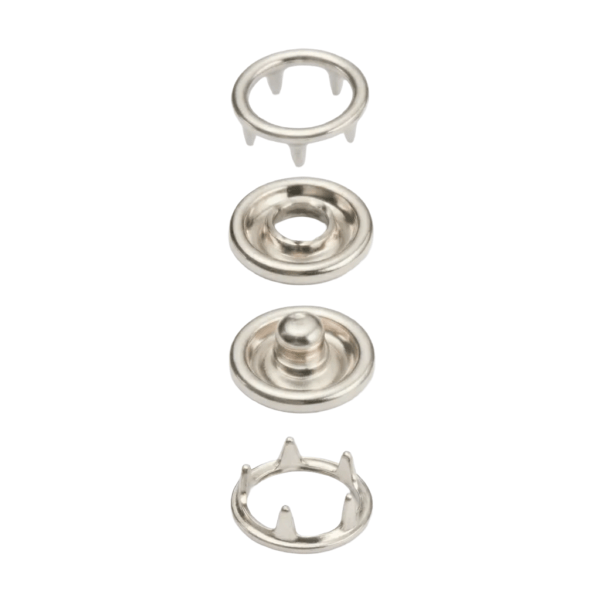 11 mm Stainless Steel Prong Snap Ring Buttons- Nickel- Pack of 720 Pieces (5 Gross)