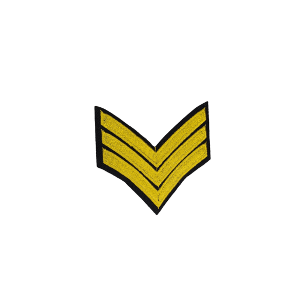 Sergeant Rank Chevron Patch – Yellow & Black