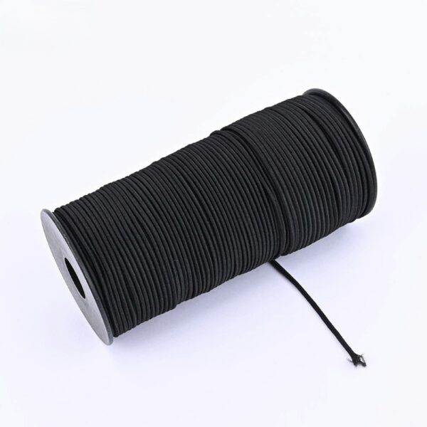 2.5 mm Black Rubber Elastic Cord - 80 M