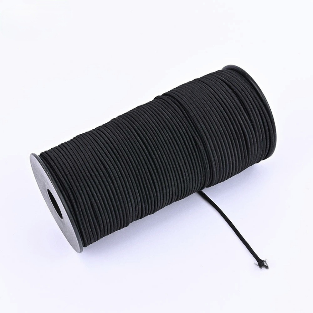 2.5 mm Black Rubber Elastic Cord - 80 M