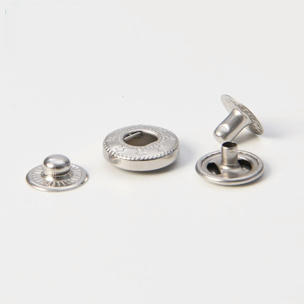 15 mm Stainless Steel Snap Spring Button W-Style for Garments- Nickle - Pack of 720 Pieces (5 Gross)